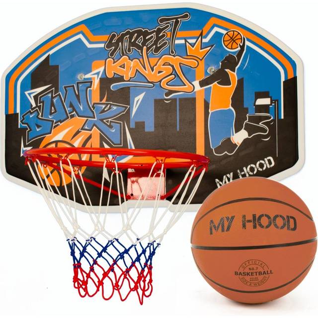 Street Basketkurv på plade - FRI FRAGT - Med Street basketbold i str. 7 HURTIG LEVERING