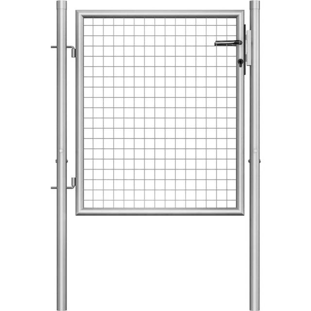 Trädgårdsgrind galvaniserat stål 105x75 cm silver