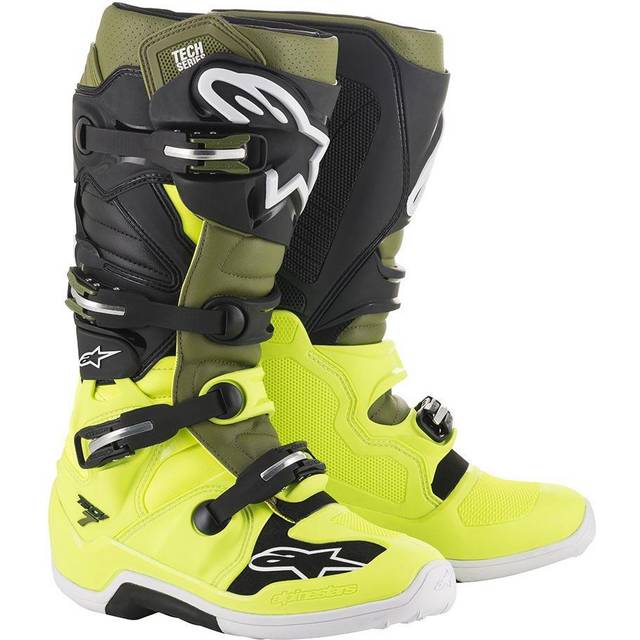 Alpinestars Tech 7S Youth Motocross Boots, black-yellow, Size 39