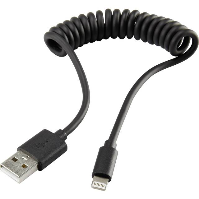 Renkforce Apple iPad/iPhone/iPod Anslutningskabel [1x USB 2.0 A hane - 1x Apple Lightning hane] 0.95 m Svart