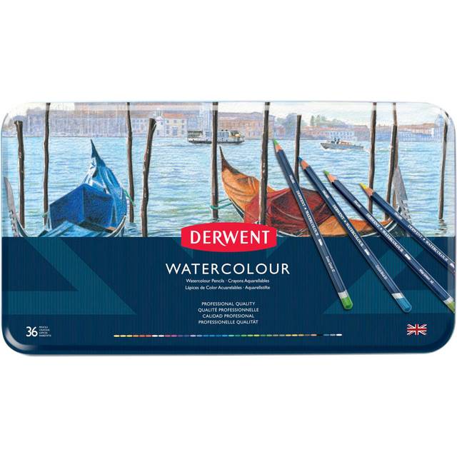 Derwent : Watercolour Pencil : Tin Set of 36