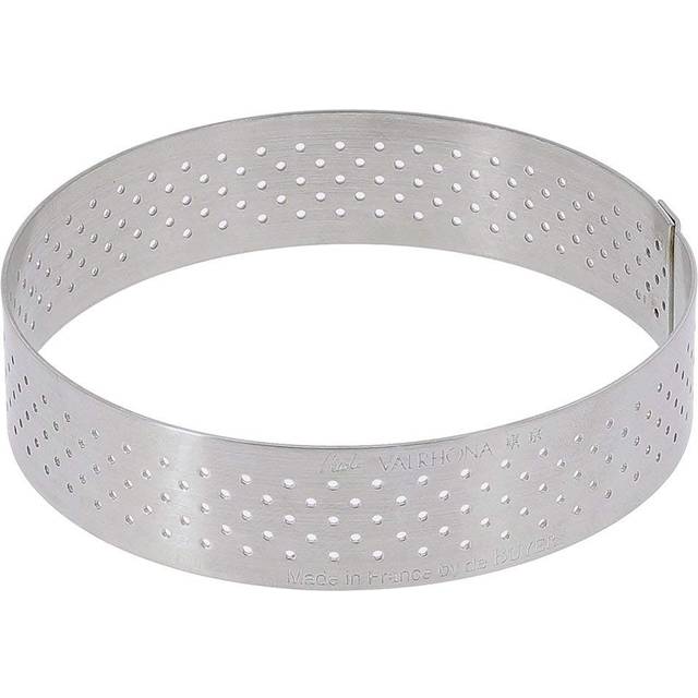 de Buyer Perforated Round Tart Ring - 6 Diameter  0.8 Height - Perfect for Baking Beautifully Crisp Tarts - Easy to Use & Clean - Made in France