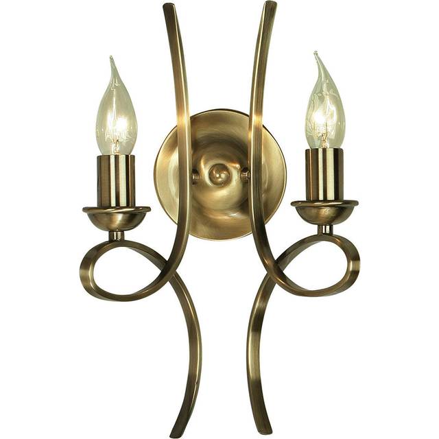 Interiors 1900 CA7W2BB Penn Twin Wall Light Brushed Brass