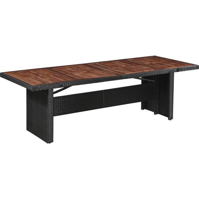 Vidaxl - Garden Table Black 240x90x74 cm Poly Rattan and Glass