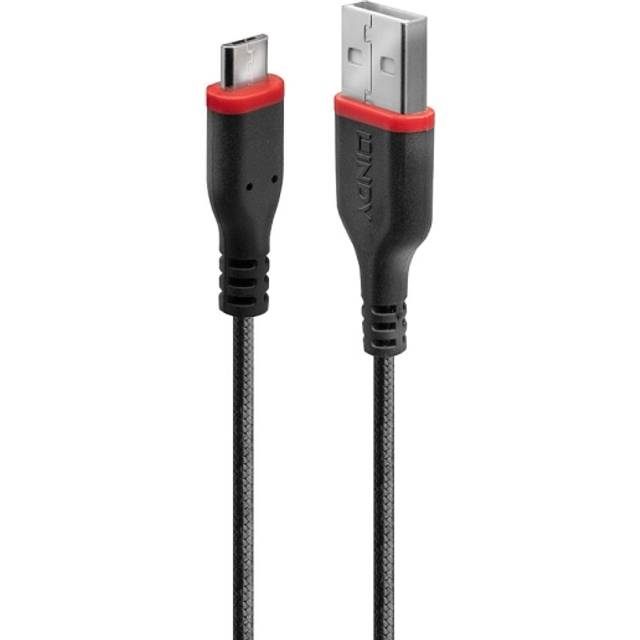 Lindy 2m Reinforced USB Type A to Micro-B Charge & Sync Cable, 3A