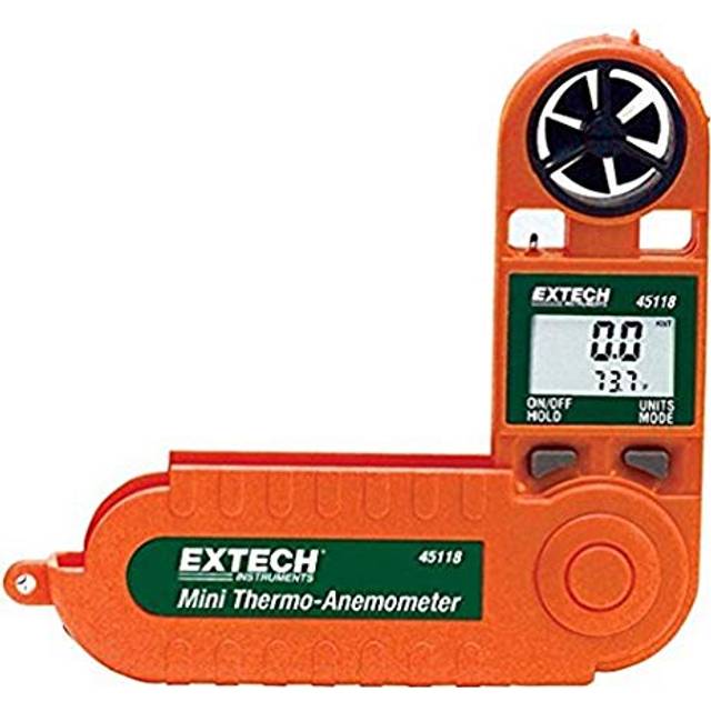Extech 45118 Mini Thermometer/Anemometer Waterproof Pocket-Sized LCD