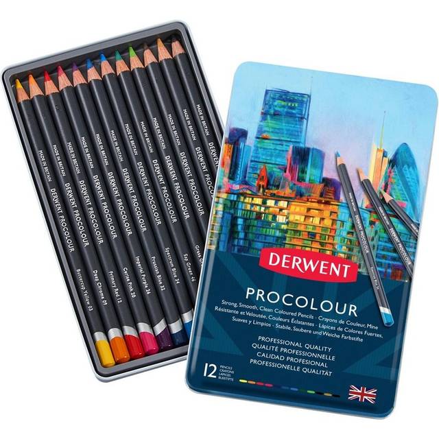 Derwent Procolour Pencils Tin - Set of 12