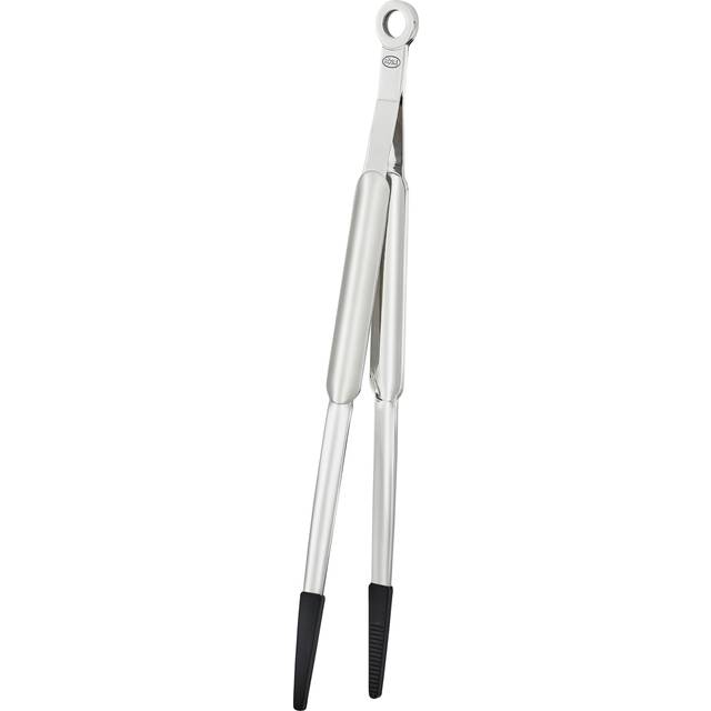 RÖSLE Spetstång silikon, högkvalitativa tång för riktad gripande och vändning vid matlagning eller grillning, 18/10 rostfritt stål, silikon, diskmaskinssäker, 32 cm, svart/silver