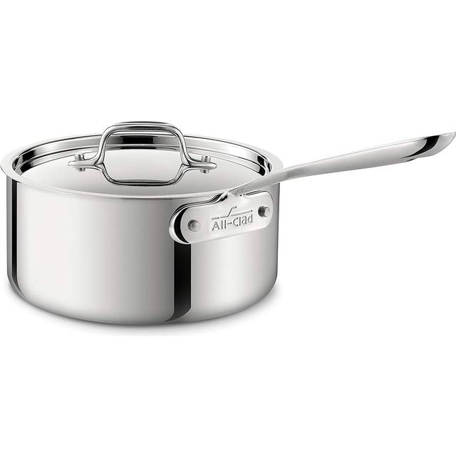 All-Clad D3 3-Ply Stainless Steel Sauce Pan with Lid 3 Quart  Induction  Oven Broiler Safe 600F  Multipurpose  Compatible w/ All Cooktops  For Re