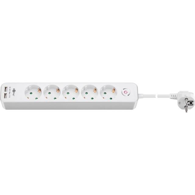 Goobay-uttag med 5 eluttag och 2 USB-portar - 1 5 m