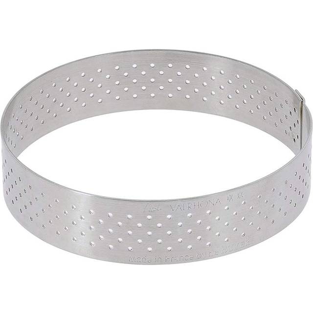 de Buyer Perforated Round Tart Ring - 2  Diameter  0.8  Height - Perfect for Baking Beautifully Crisp Tarts - Easy to Use & Clean - Made in France