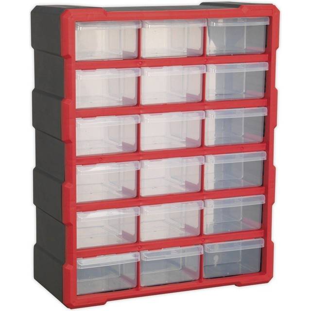 Cabinet Box 18 Drawer - Red/Black