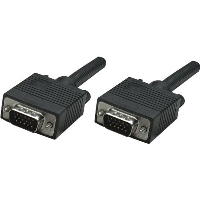 Manhattan VGA Anslutningskabel VGA 15-polig Kontakt 1.80 m Svart 311731 skruvbar VGA-kabel