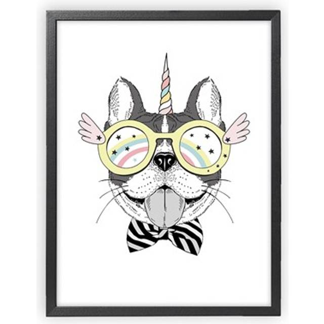 XO Posters Enhörning Hund Poster One Size      Unisex