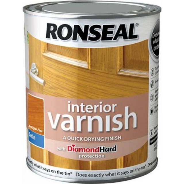 Ronseal Interior Varnish Antique Pine Satin 250ml, Brown