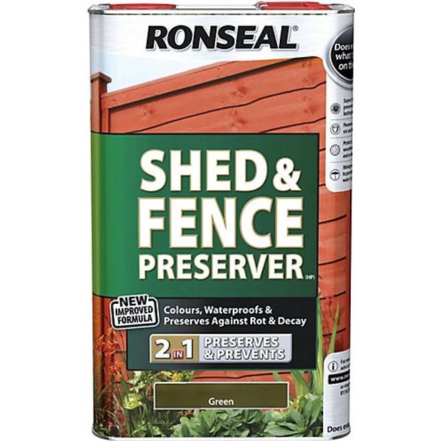 Ronseal 37652 Shed & Fence Preserver Green 5 Litre