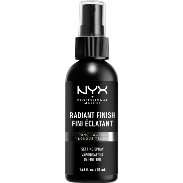 NYX PROFESSIONAL MAKEUP NYX Professional Makeup Setting Spray Radiant, Vegansk, långvarig och lätt formel, fixeringsspray, strålande finish, 50 ml