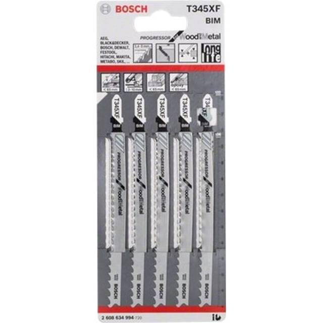 Bosch T345 XF Progressor for Wood and Metal Jigsaw Blades - PQ-5
