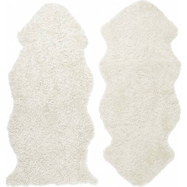 Skinnwille Curly fårskinn Beige 60 x 135 cm