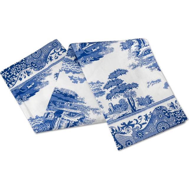 Portmeirion Hem & Gåvor Tehandduk, 100% bomull, Blå & Vit