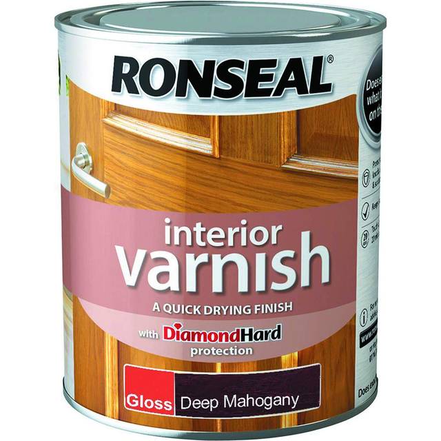 Ronseal interior varnish quick dry gloss medium oak 750ml