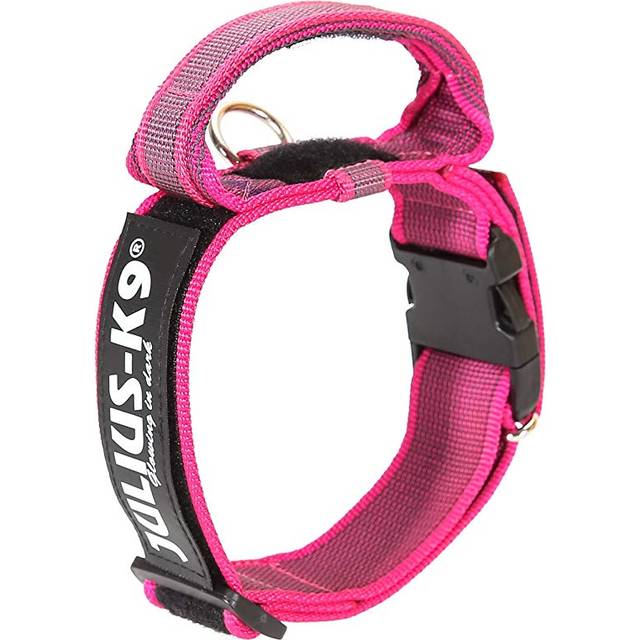 Colour and Gray Collar with Handle, Safety Lock and Interchangeable Patch, 50 mm (49-70 cm), Black-Gray