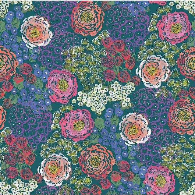 Blumen Wandbild Folk Fantastic von Eijffinger - 392571 - multicolour/blue