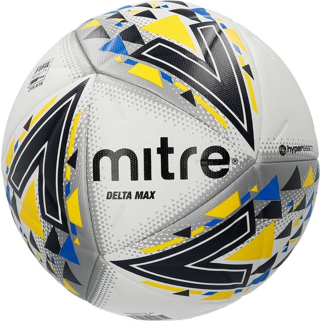 Mitre Delta Max Profifußball, vit/gul/blå, 5