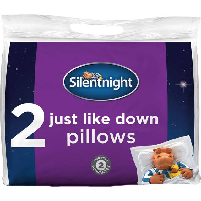 Silentnight Just Like Down Overlocked Pillow - 2 Pack - White