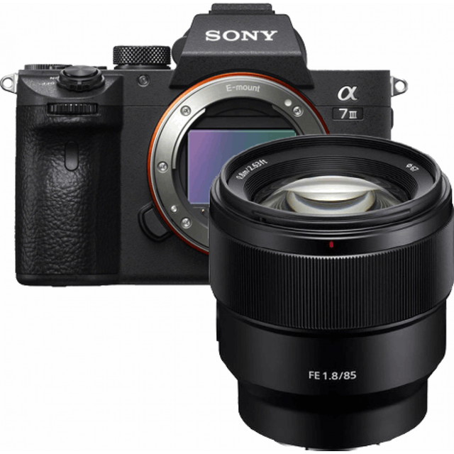 Sony Alpha a7 III Full Frame Mirrorless Camera with 85mm f/1.8 Prime Camera Lens and Accessory Bundle in Black