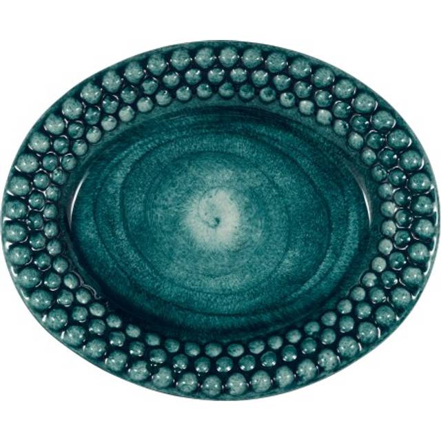 Bubbles Platter Oval 35 cm, Green