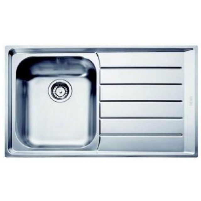 Franke 127.0059.654 Neptune 1 Bowl Low Profile Inset Sink Right Hand Drainer Stainless Steel