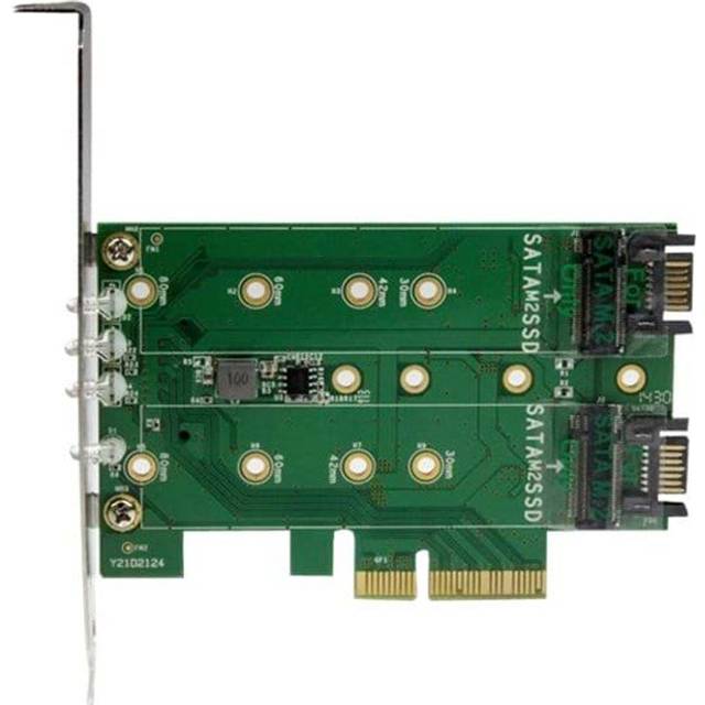 StarTech.com 3-port M.2 SSD (NGFF) adapterkort – 1 st. PCIe (NVMe) M.2, 2 x SATA III M.2 – PCIe 3.0 – PCI Express 3.0 M.2 NGFF-kort