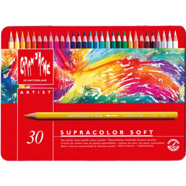 Caran d'Ache : Supracolor Soft : Watersoluble Pencil : Metal Tin Set of 30