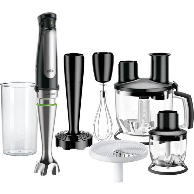 Braun MultiQuick 7 MQ 7087X Stabmixer - Pürierstab mit abnehmbarem Edelstahl Mixfuß mit ActiveBlade Technologie zum Pürieren der härtesten Zutaten, inkl. 5-teiliges Zubehör Set, 1000 Watt, Schwarz