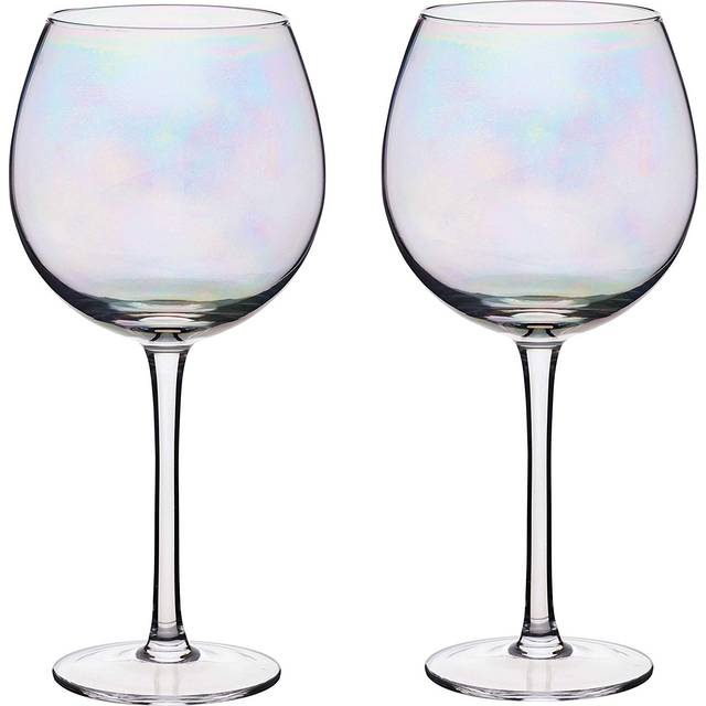 BarCraft vinkaraff, iriserande glas med regnbågsfärgad pärlglans, glas, regnbågepärla iriserande, 500 ml, set med 2, Gift Boxed