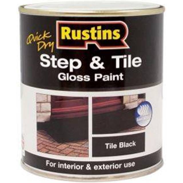 Rustins STBLW500 Quick Dry Step & Tile Paint Gloss Black 500ml