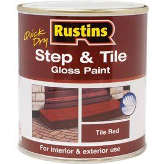 Rustins STRDW500 Quick Dry Step & Tile Paint Gloss Red 500ml