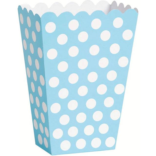 8 Powder Blue Polka Dot Treat Boxes