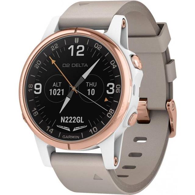 Garmin Watch D2 Delta S Aviator Watch Beige Leather Band