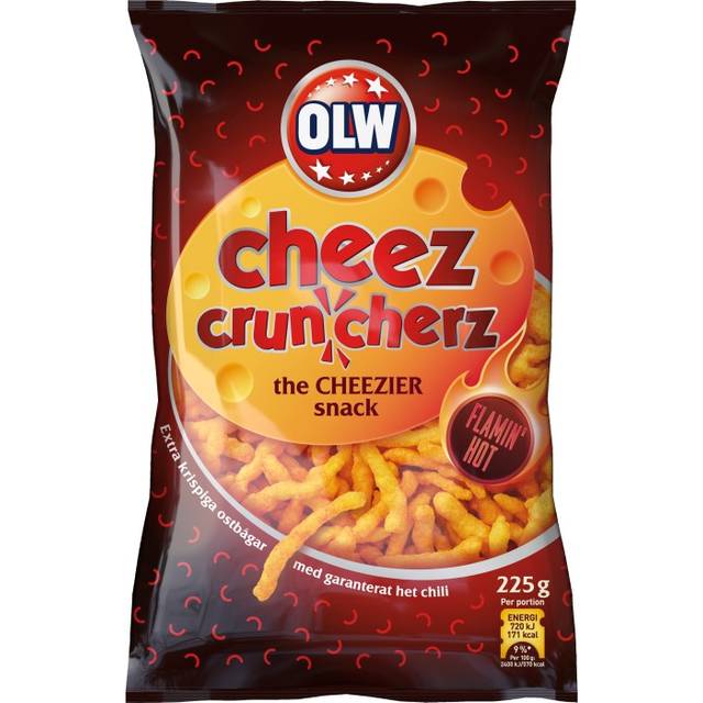 OLW Cheez Cruncherz Hot Chili 225g