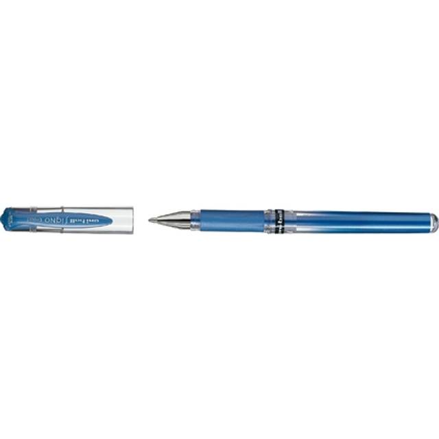 3x Uni-Ball Metallic Blue Signo UM-153 Gel Impact Broad Colouring Writing Rollerball Pen 1.00mm Nib