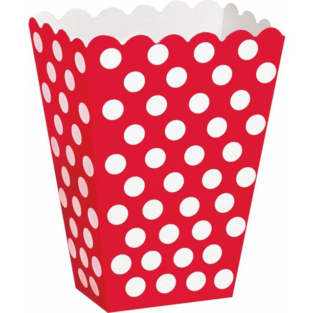 8 Red Polka Dot Treat Boxes