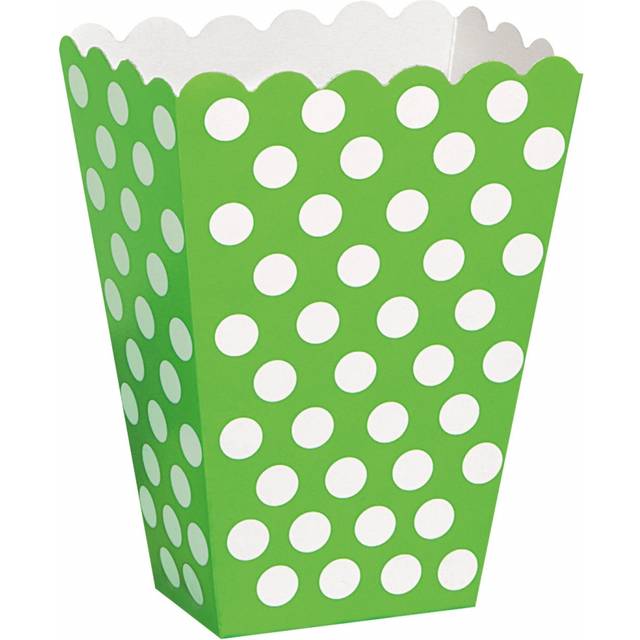 8 Green Polka Dot Treat Boxes