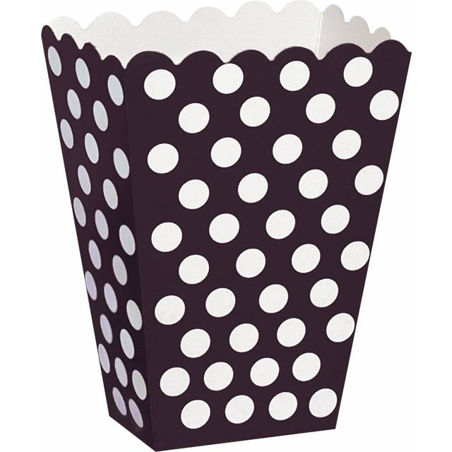 8 Black Polka Dot Treat Boxes