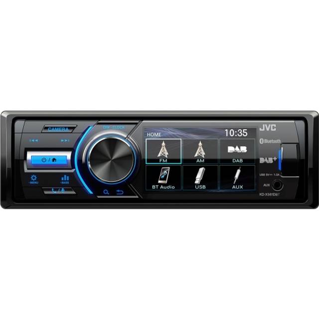 JVC KD-X561DBT USB-bilradio med DAB+, Bluetooth och 3-tums TFT-färgskärm (bakre kameraingång, AUX-ingång, MP3, WMA, FLAC, DSP, 4 x 45 watt)