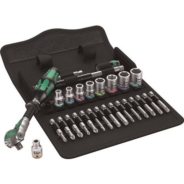 Wera Zyklop 28 Piece 1/4" Drive Socket and Bit Set Imperial 1/2"