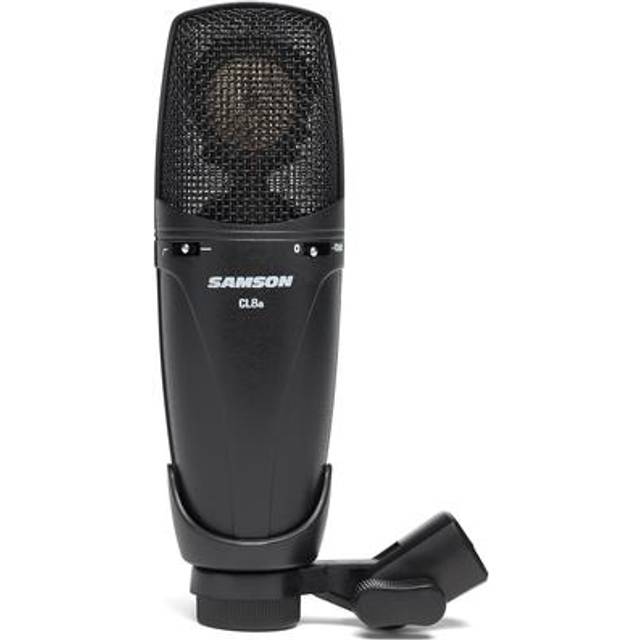 Samson CL8A Stort membran multimönster XLR Studio kondensatormikrofon för inspelning, podcasting och streaming, svart