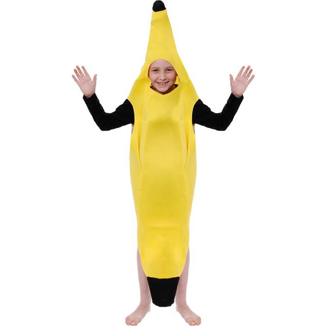Child Banana Fancy Dress Suit Kids Hawaiian Fun Food Childrens Costume 4-12 Yrs