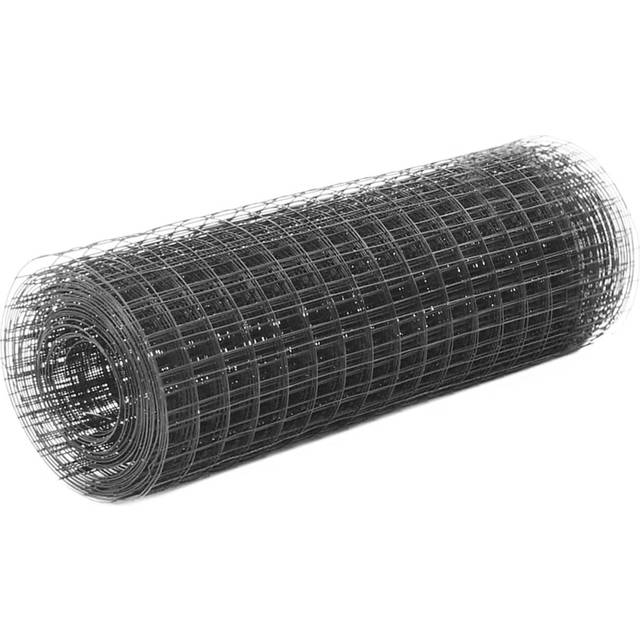 vidaXL Chicken Wire Fence Steel with PVC Coating 10x0.5 m Red